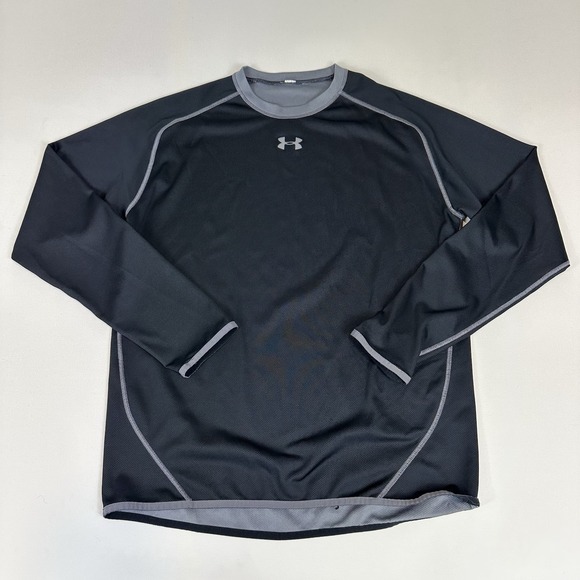 Under Armour Men's Large Long‎ Sleeve Shirt Active Gym Training Black - Picture 1 of 7